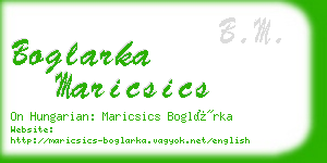 boglarka maricsics business card